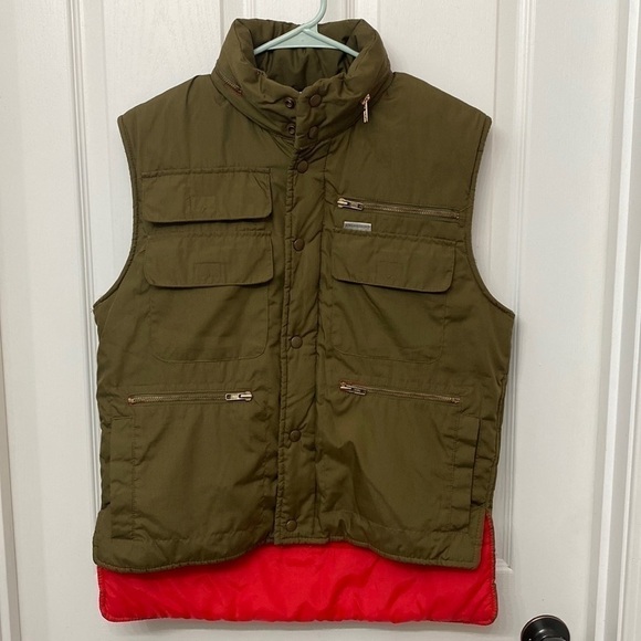 Windbreaker Brand | Vintage 90s Olive Green Utility Vest Small - Picture 10 of 10
